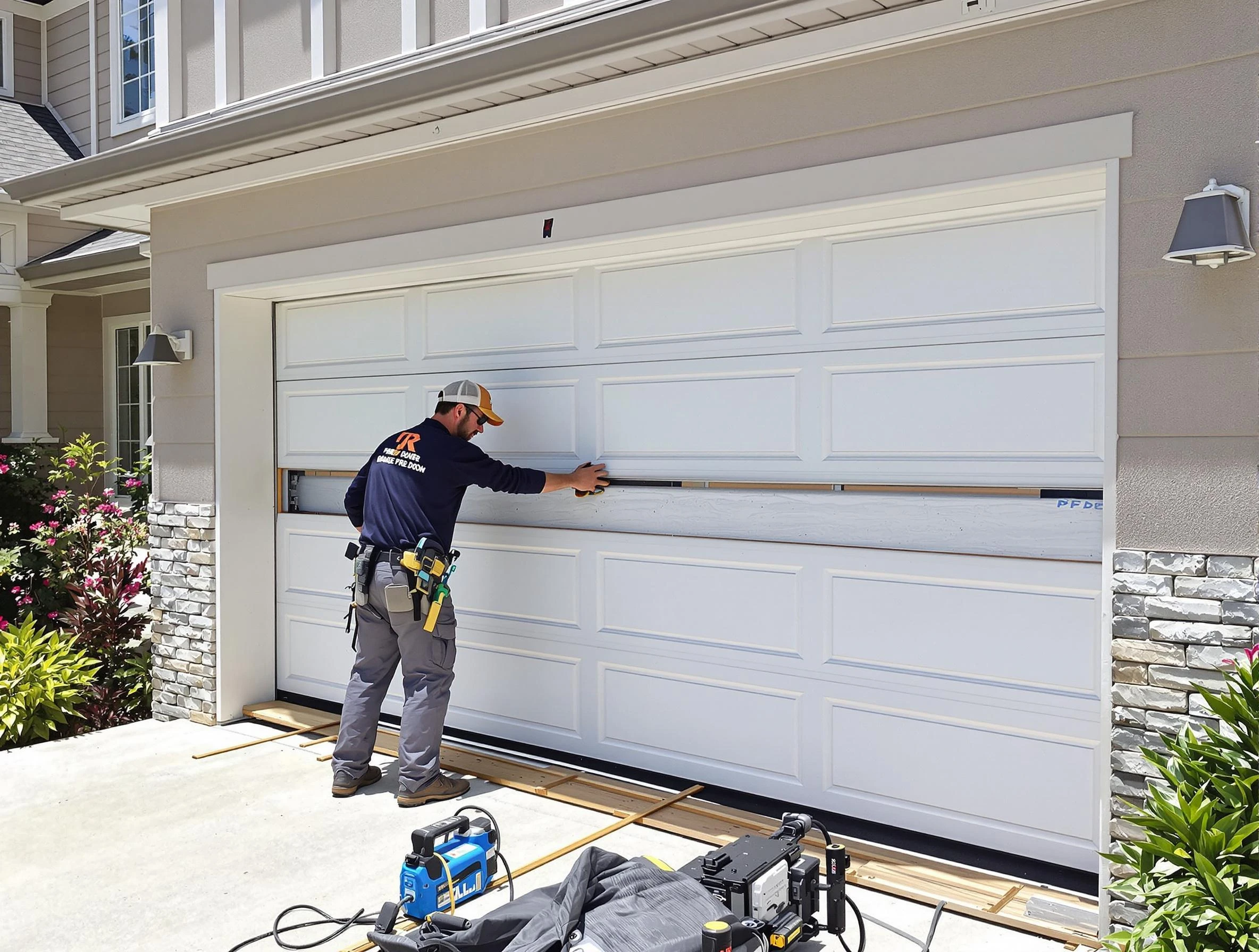 Northglenn Garage Door Repair team performing complete garage door replacement at Northglenn residence