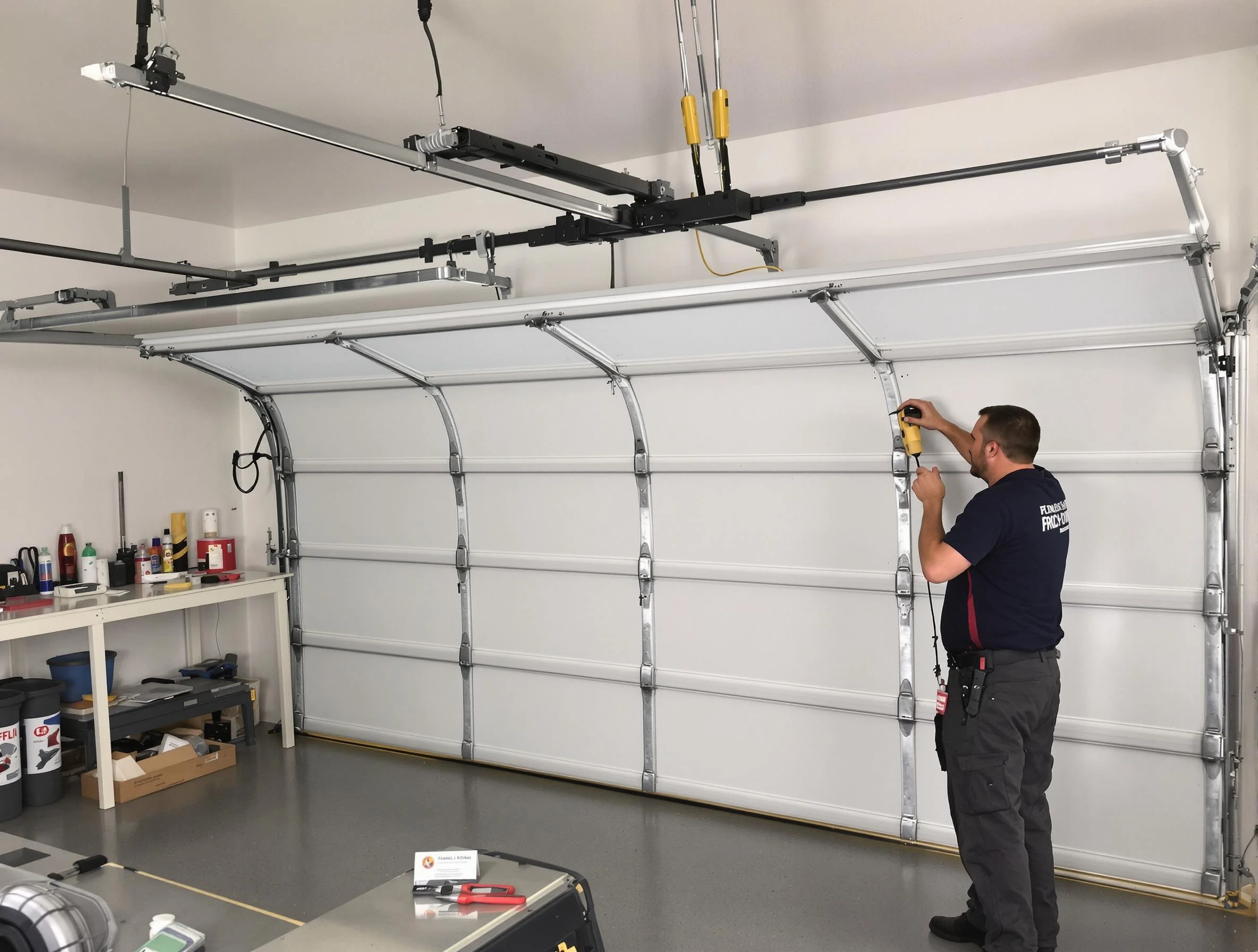 Northglenn Garage Door Repair certified technician performing overhead door system repair in Northglenn